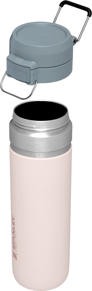 Stanley Quick Flip Roestvrijstalen Waterfles 0.71L - Houdt 12 Uur Koud - Lekvrije Drinkfles - Thermosfles - BPA-Vrij - Geschikt Voor Auto Bekerhouder - Vaatwasmachinebestendig - Rose Quartz – foto 4