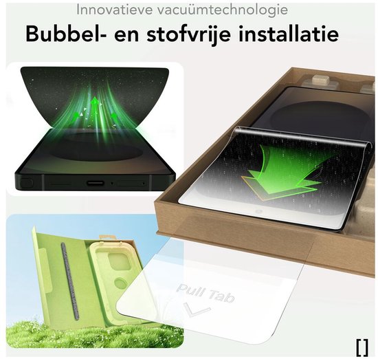 Innovatieve vacuümtechnologie voor bubbel- en stofvrije installatie. Met smartphone, screenprotector, installatiekit en accessoires.