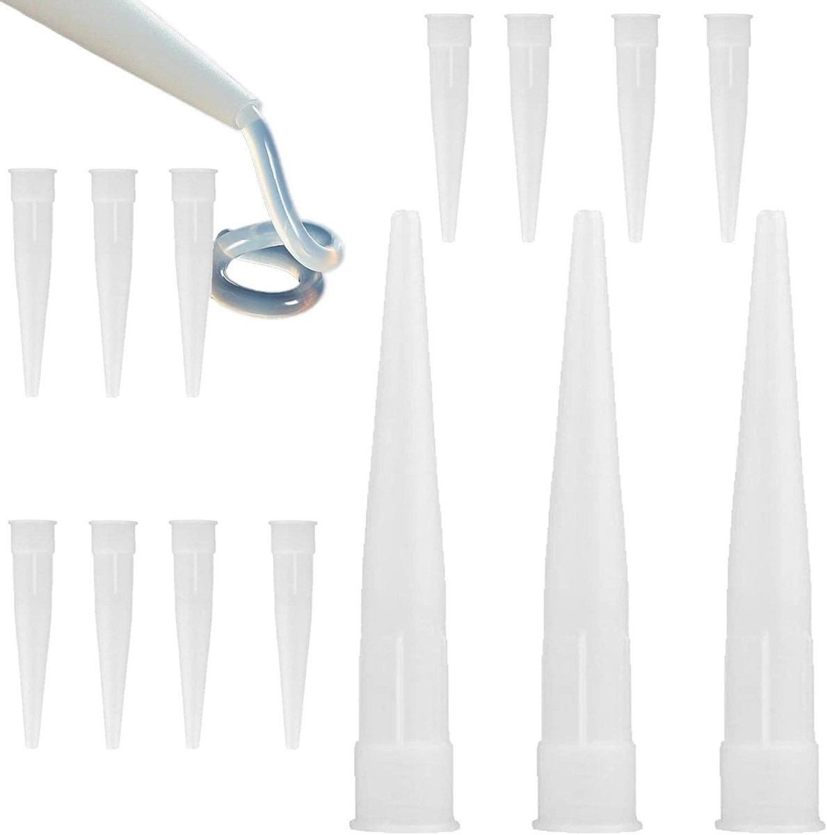Allecto Plus - Silicone Nozzels Kit met 70 Nozzels voor Kitspuit - Wit