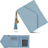 Portemonnee voor dames van glad en zacht kunstleer, klein en kort formaat, portemonnee voor dames, in zeer mooie kleuren met veel vakken, grijs, Small, Elegant