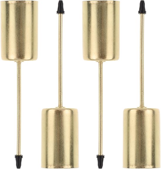 4 pièces - Bougeoir - bougeoir - chandelier - bougeoirs couronne de Noël - chandelier en métal - décorations de Noël - décoration de la maison - accessoires de bougie - 2,5*2,5*11 cm - couleur or