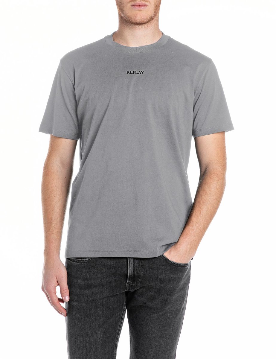 Replay Heren T-Shirt regular fit Grijs 3XL Ronde Hals Volwassenen