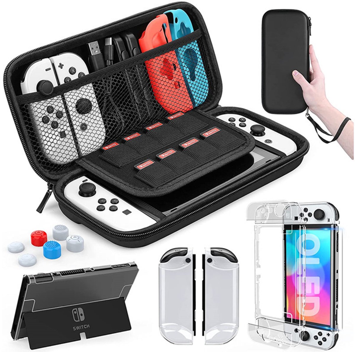 Geschik voor Nintendo Switch OLED-compatibel hoesje met accessoires