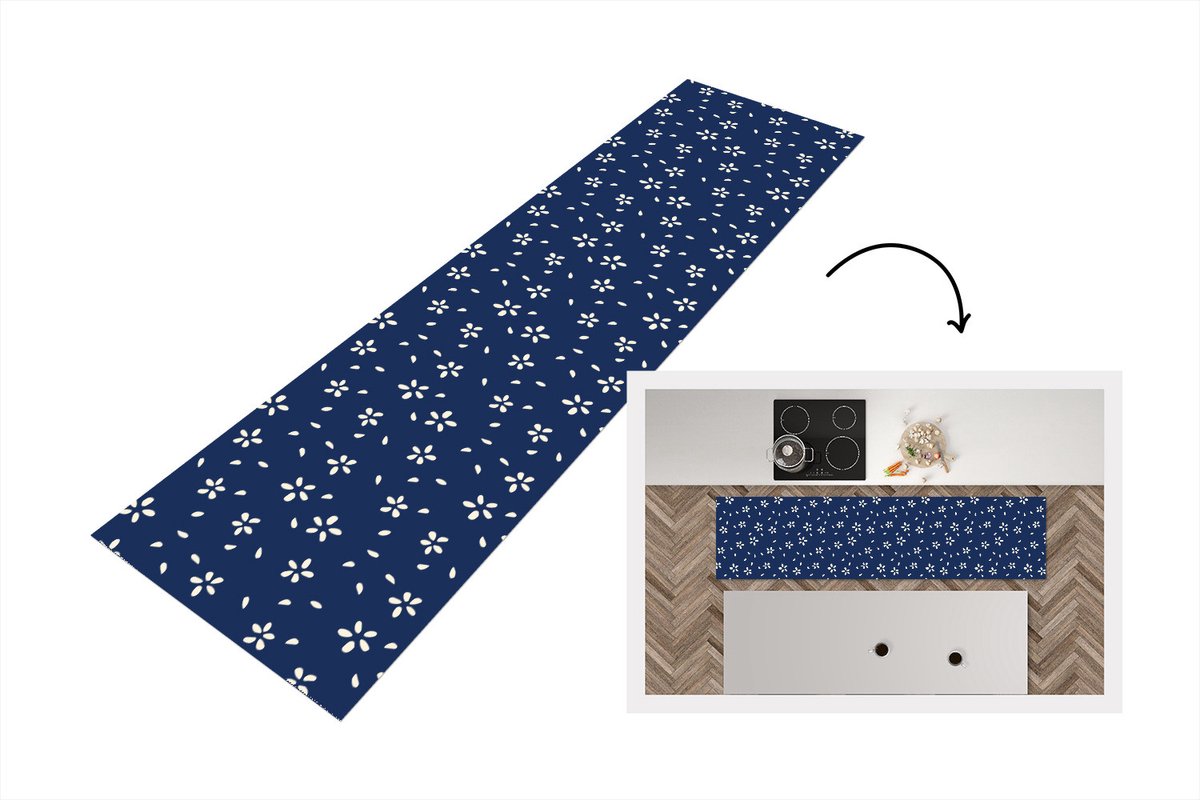 KitchenYeah Keukenloper 240x60 cm - Keukenmat vinyl Bloesem - Patroon - Lente - Japan - Keukenmatten loper - Keuken vloerkleed tapijt