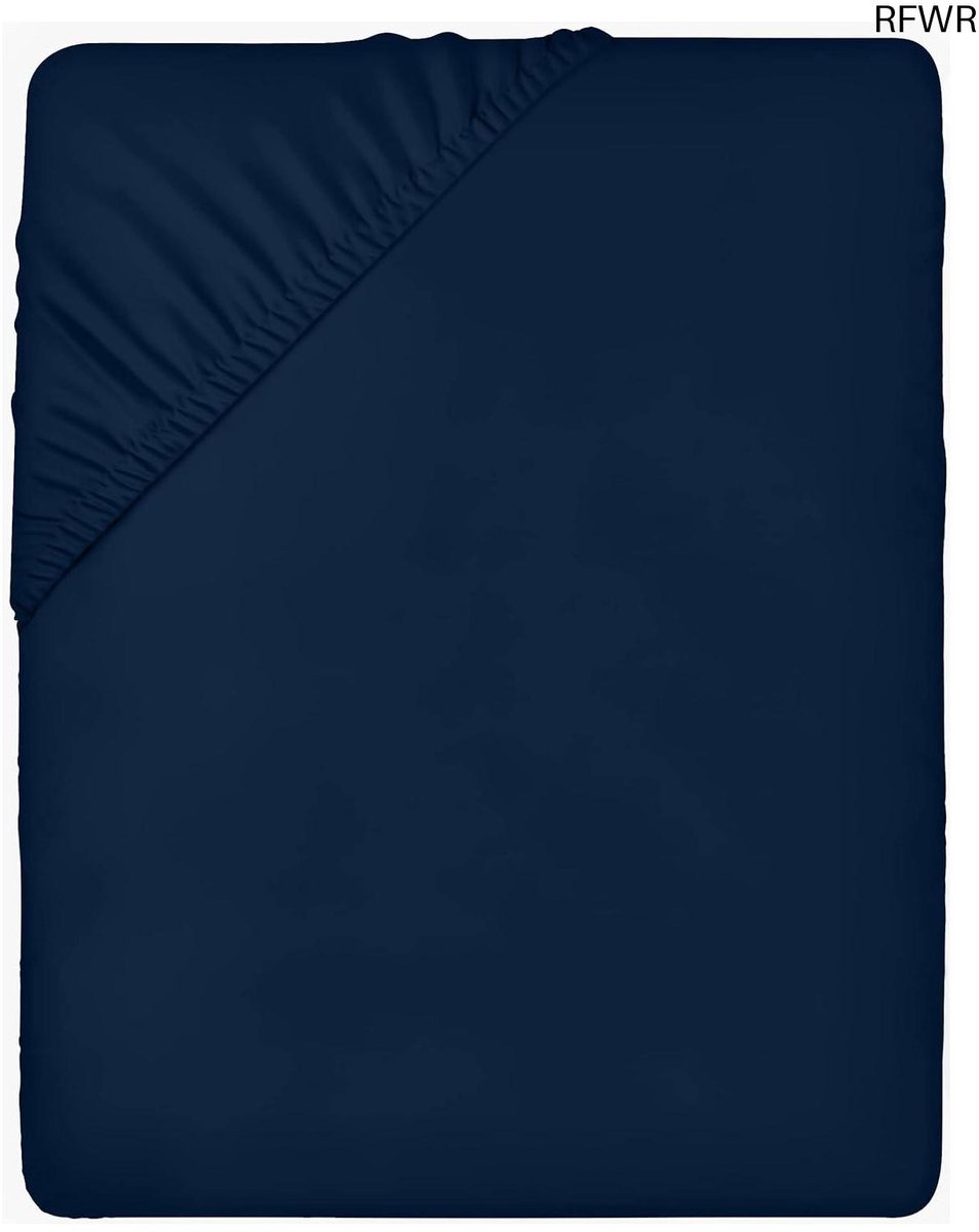 RFWR Hoeslaken 90 x 200 cm, 35 cm diep, Zachte Geborstelde Microvezel Stof, Krimp- en Vervaagt Bestendig Blauw