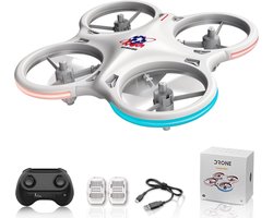 CosmoToys Mini Drone - voor Kinderen - Vliegtuig Speelgoed - RC Vliegtuig - met LED Verlichting - 16 Min. Vliegtijd - Incl. 2 Accu's