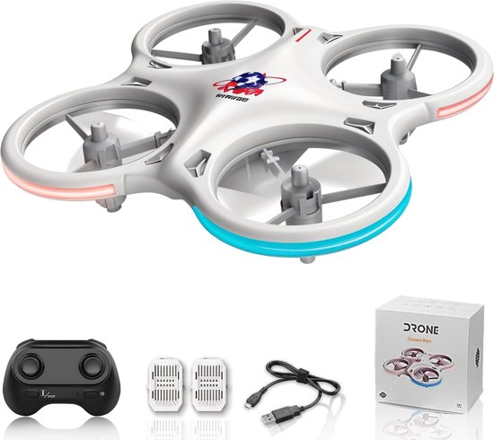 CosmoToys Mini Drone - voor Kinderen - Vliegtuig Speelgoed - RC Vliegtuig - met LED Verlichting - 16 Min. Vliegtijd - Incl. 2 Accu's