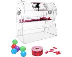 Acryl Loterij Trommel, Voor 2500 Loten Of 100 Loterijballen, Transparante Ticket Draaikooi Met 2 Sleutels, Loterij Trekdoos Voor Bingospellen