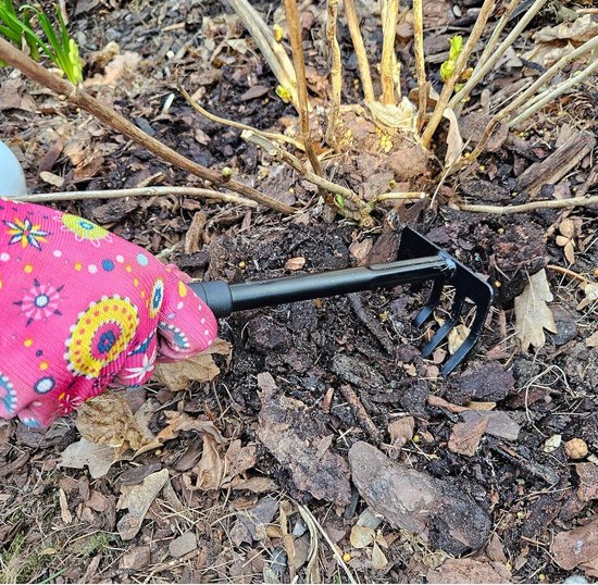 Rake with 5 Teeth / A Small Steel Rake / for Flowers / Width 9 cm — afbeelding 4