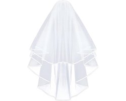 Allecto Plus - Kort bruidssluier met kam - Elegant - Bruidstule - 60-80 cm - Voor bruiloft en bruidsfotografie