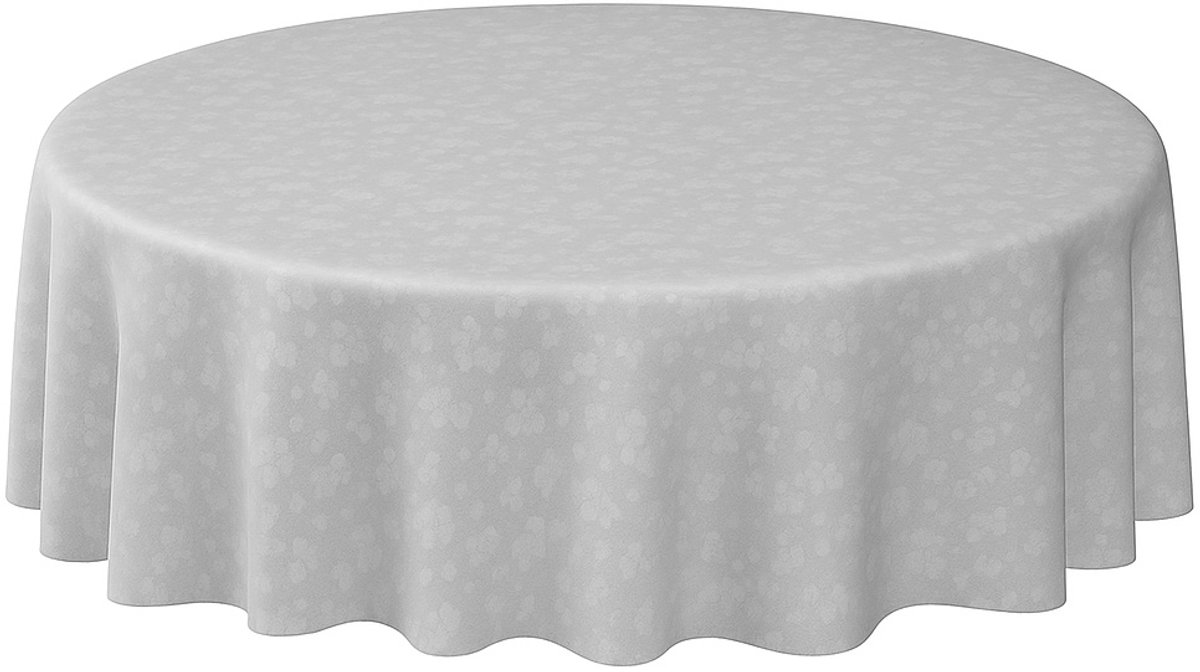 Protecttable - Rond Tafelzeil Floral Grijs Ø138cm - Tafelkleed Afwasbaar - Kunststof