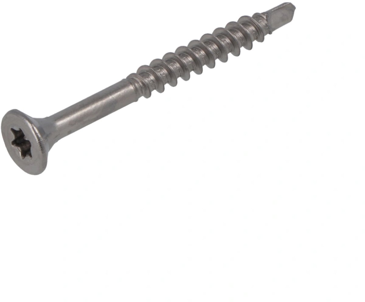 Hardhoutschroef zelfb. 5.0X40/24 RVS410 platkop TX25 Proftec (200)