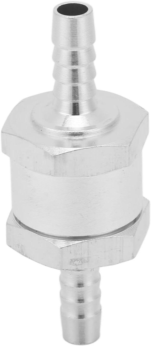 Allecto Plus - Non Return One Way Terugslagklep Aluminium Universeel voor Brandstof Benzine Olie - 6mm Diameter - Duurzaam en Betrouwbaar