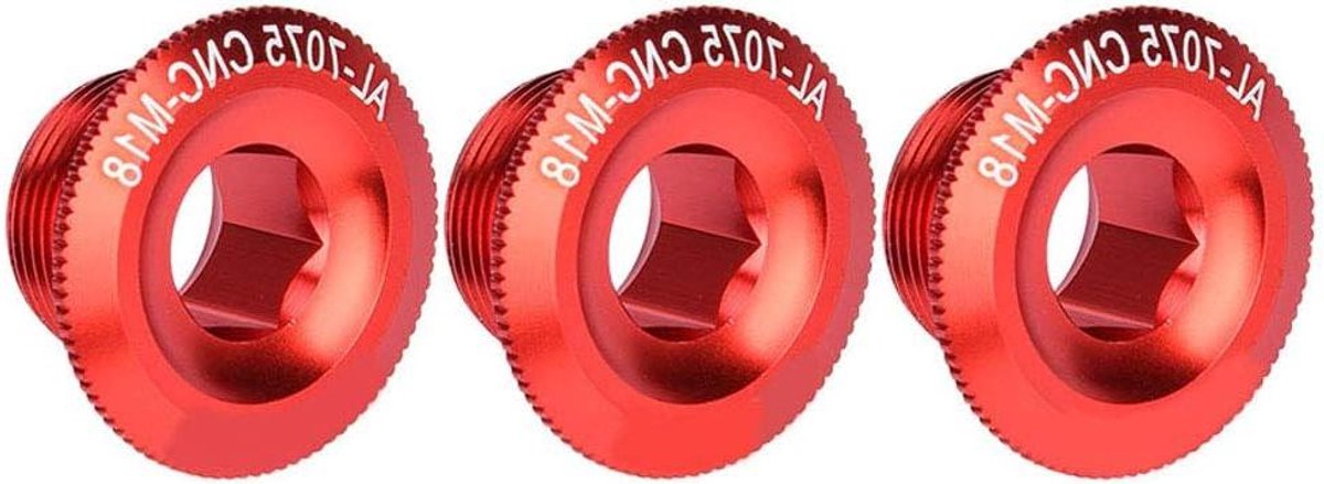Allecto Plus - 3-delige set Fiets Crank - Aluminium Fiets As Schroef - Track Wiel Moeren - Rood