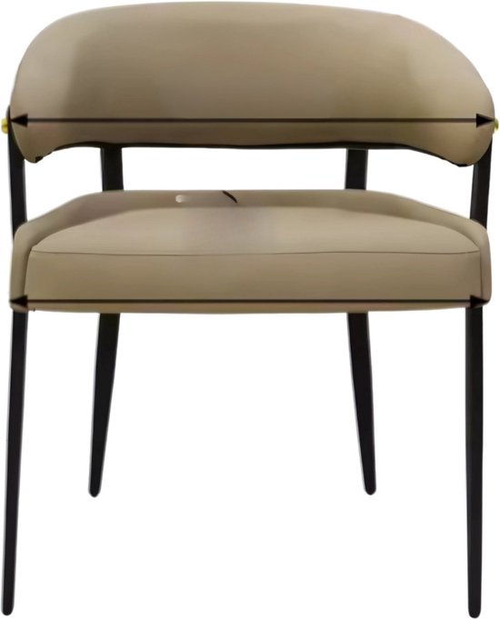 NMK HOME Eetkamerstoelen Set van 2 - Transparante Keukenstoelen - Poten van Stoel in Beukenhout - Synthetisch Fluweelachtig Leer