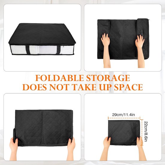 AiQInu Opbergtas, groot, 90 liter, 3 stuks, opvouwbare kledingopslag met versterkte handgreep, opbergzakken voor dekbedden, kleding, dekbedden, kussens, 60 x 44 x 35 cm