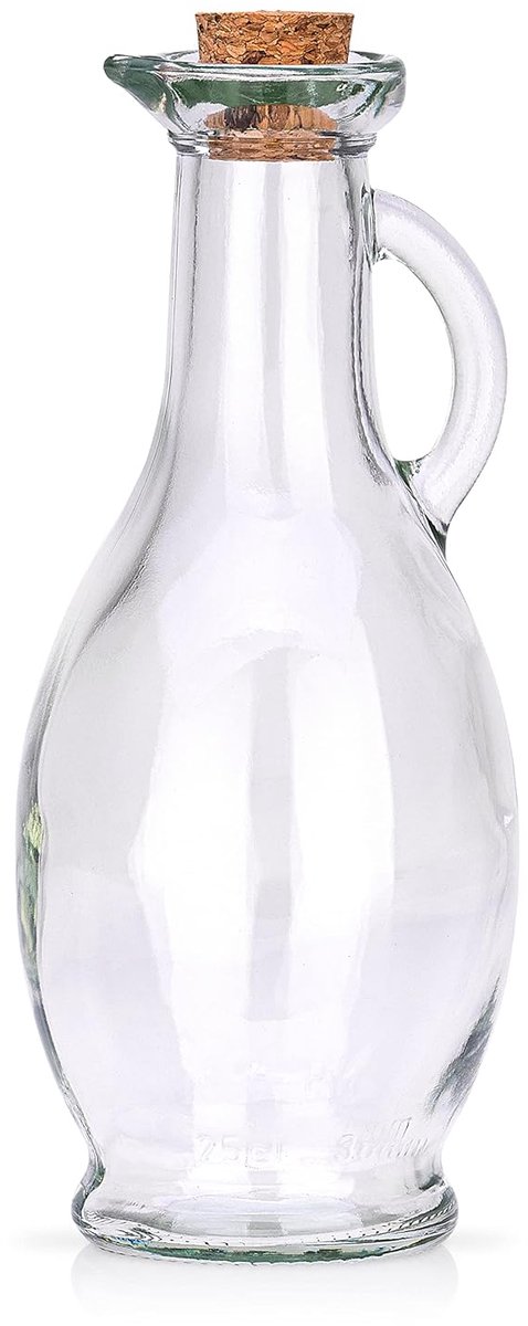 Lege glazen oliefles 250 ml - met kurk - multifunctioneel - 1 stuk