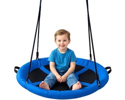 JAXY Nestschommel 100cm – Schommel Buiten Kinderen Volwassenen – Schotelschommel Buitenspeelgoed 320kg – Blauw