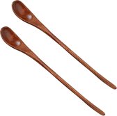 3-delige kooklepelset van krachtig beukenhout hardhout, verschillende maten 26-30-35 cm lengte, keukengerei, baklepel, kooklepel