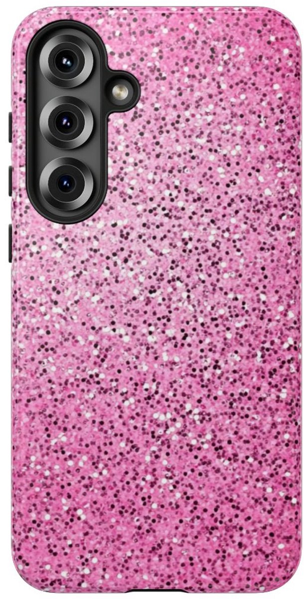 Roze Glitter Sprankelstructuur – Telefoonhoesje Geschikt voor Samsung Galaxy S25 Plus