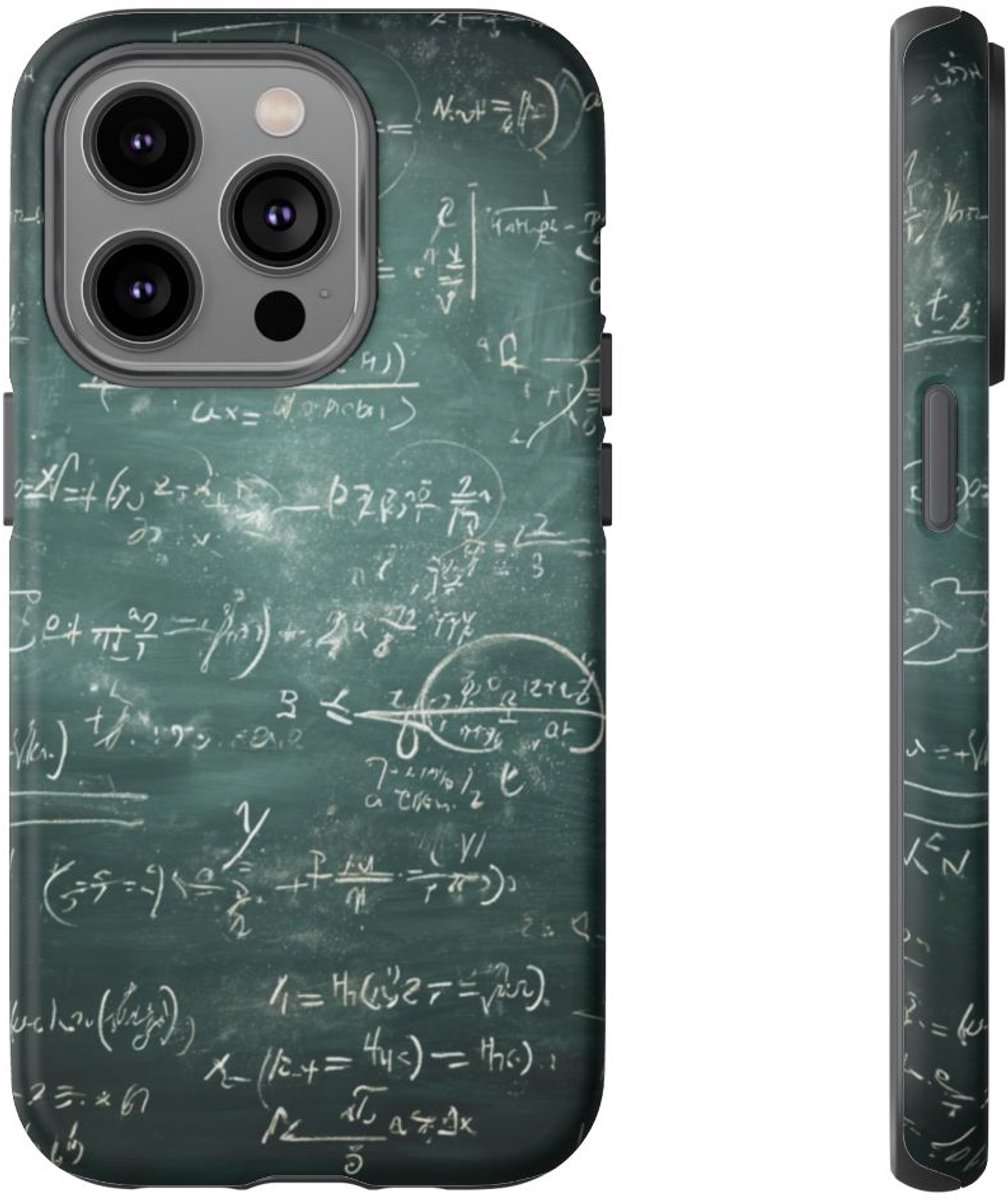 Wiskundige Formules op Schoolbord – Telefoonhoesje Geschikt voor iPhone 14 Pro