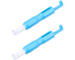 Tomedeks 2 Stuks Naaimachine Naald Inrijghulp, Naald Rijgen Hulpmiddelen Voor Naaimachine, Snelle Naald Inrijger, Automatisch Plastic Naald Inrijger Tool (Blauw)
