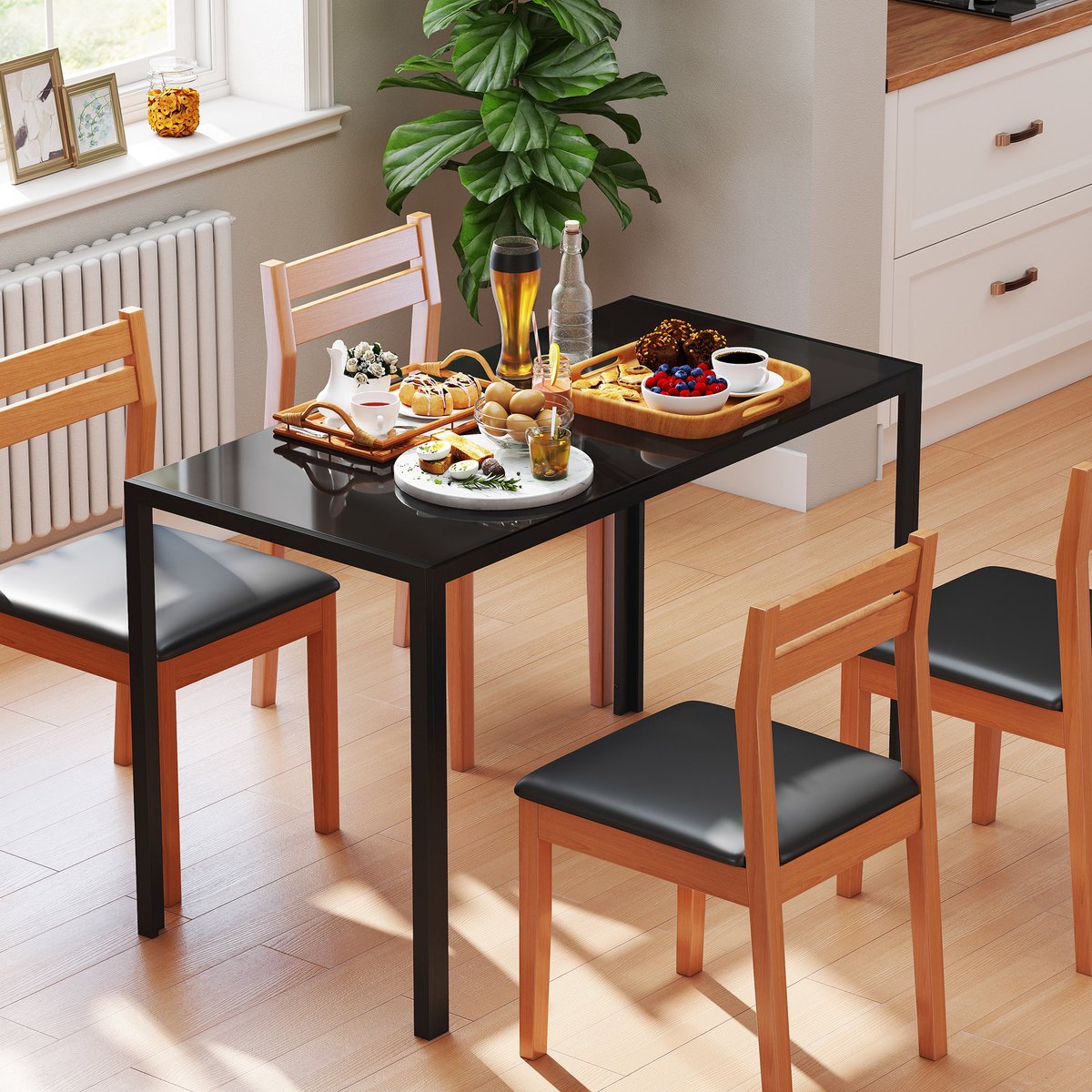 Glazen Eettafel Zwarte Poten Kopen