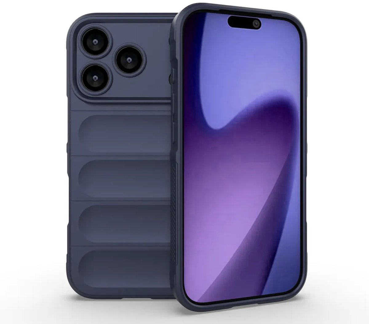 MobyDefend Hoesje - Geschikt voor iPhone 17 Pro - TPU Gripcase - Blauw