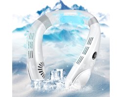 Nekventilator met koelplaat|Draagbare nek-airconditioner|Oplaadbare batterij|Handsfree, bladloze ventilator voor sportschool, kantoor, reizen, kamperen|Persoonlijke koelventilator met 3 snelheden