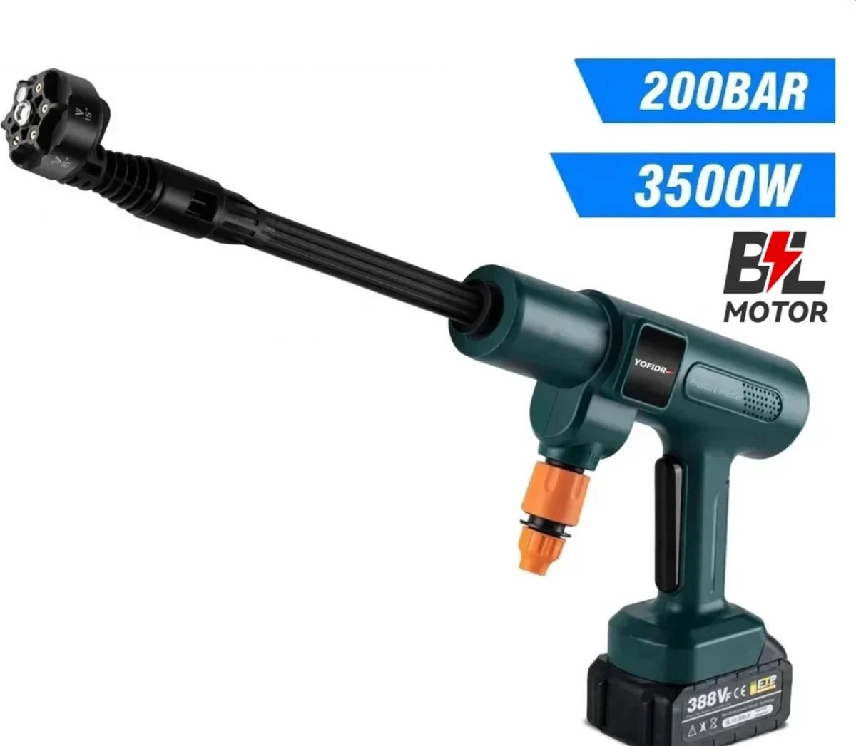 QPFO® Draadloze accu hogedrukreiniger met batterij - Draagbare hogedrukspuit voor auto tuin en terras