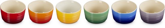 Le Creuset Vancouver Ramekins 7,8cm/100 ml Regenboog Kleuren Set Van 6