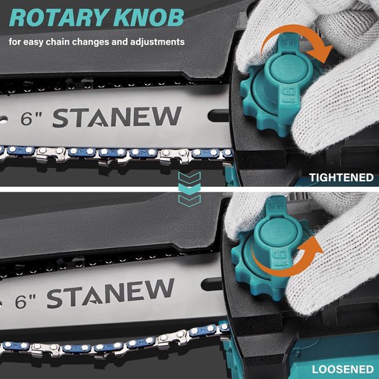 RFWR® Mini-kettingzaag met accu voor tuinieren en houtbewerking - Borstelloze motor, 600W van Merkloos	 — afbeelding 4
