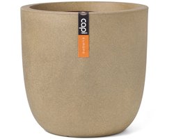 Capi Europe - Bloempot bol Smooth NL - 43x41 - Beige - Bloempot voor binnen en buiten - Levenslang garantie - Breukbestendig - 100% Recyclebaar - CO2 Neutraal geproduceerd - KBE933