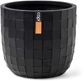 Capi Europe - Bloempot bol Blocks - 24x21 - Zwart - Opening Ø - Bloempot voor binnen - 5 jaar garantie - BBSBL134