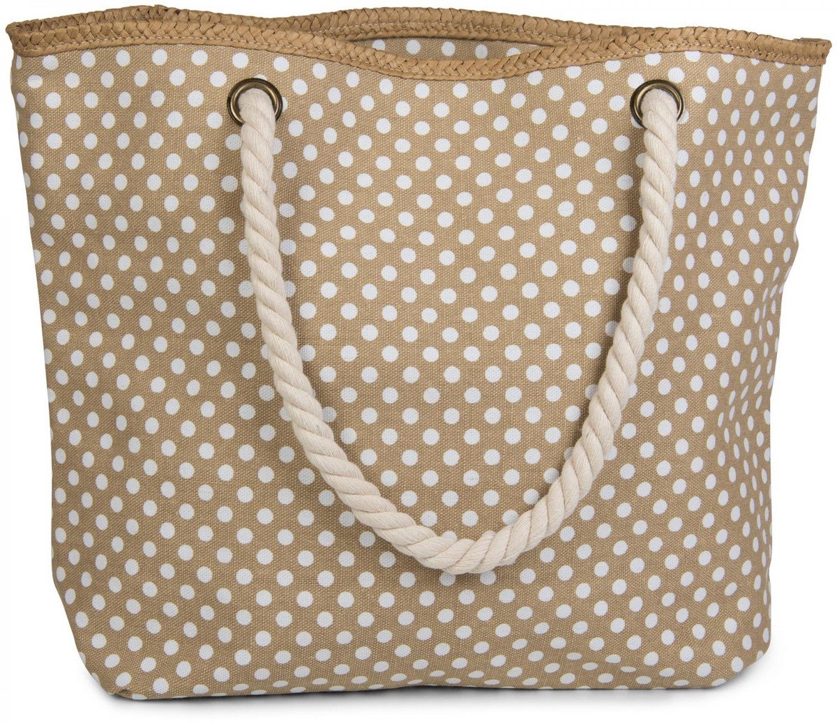 Ibenzoa® Stijlvolle strandtas met speelse stippenprint en praktische make-uptas, ideaal voor elke gelegenheid