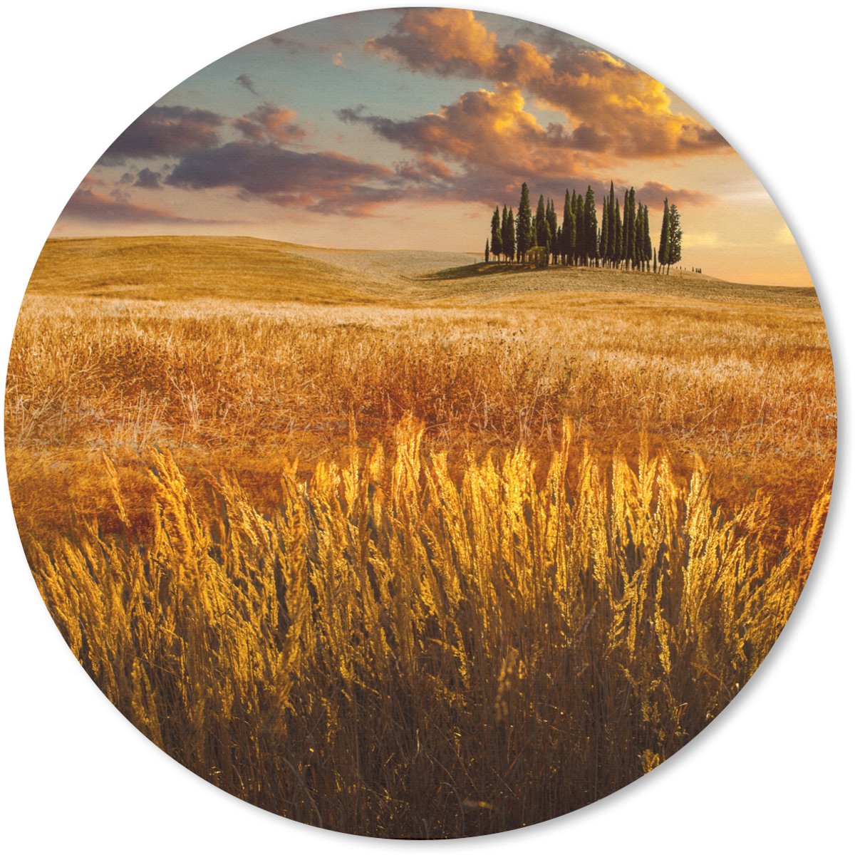 Muismat rond 30x30 cm - Mousepad Toscane - Italië - Landschap - Ronde muismatten