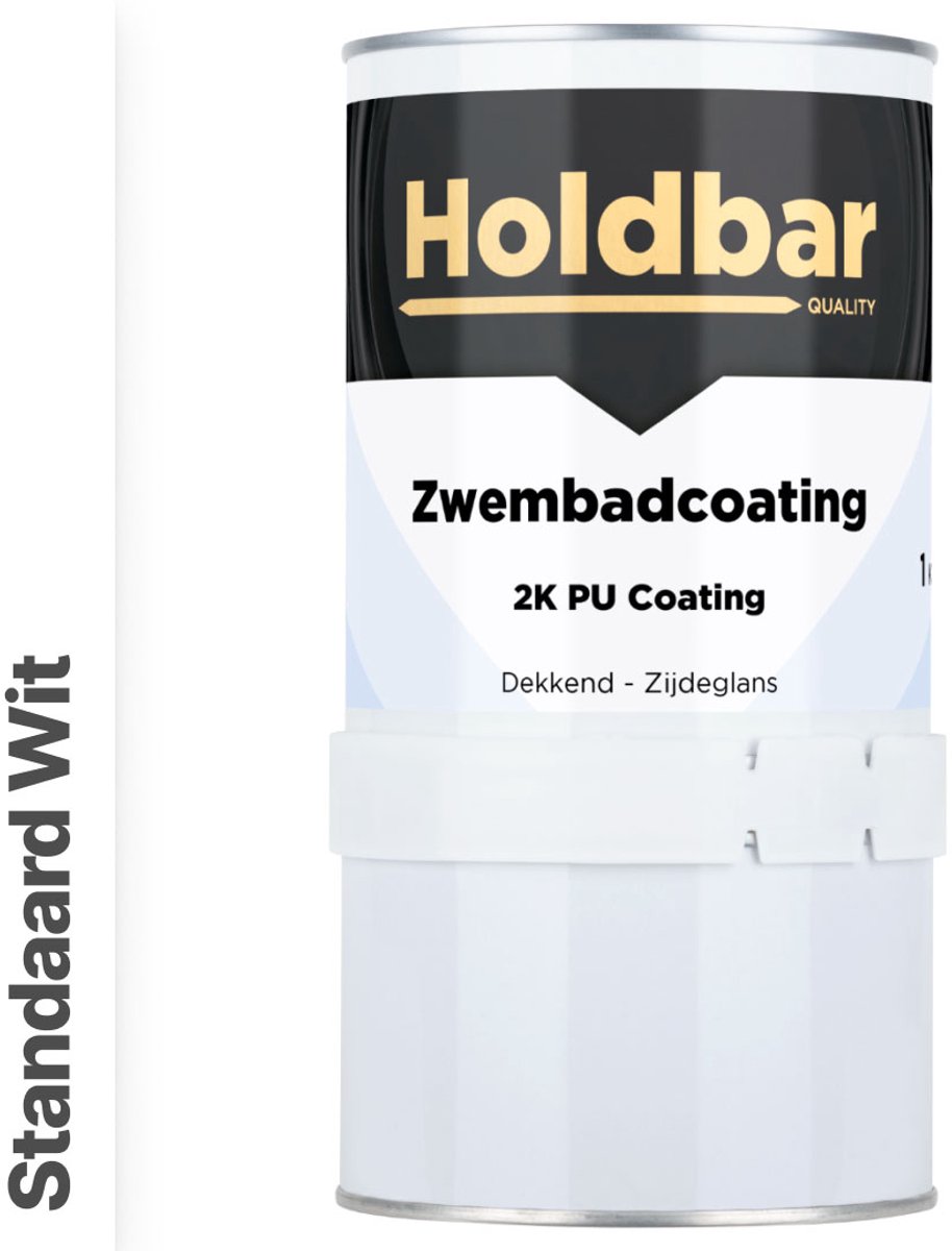 Holdbar Zwembadcoating Standaard Wit 1 kg - Zwembadverf - Alle kleuren - Waterdicht - Gemakkelijk reinigen - UV-bestendige Zwembad Verf - Chloor en Chemicaliën Bestendig - 2 Componenten