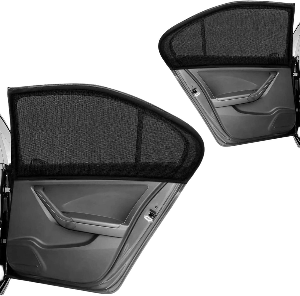 ByShane - Zonwering Auto 2 Stuks - Mesh Zijruiten - Ademend - Kinderen Huisdieren - UV-Stralen - Hitte - Universeel Inzetbaar