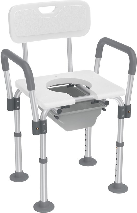 3-in-1 Toiletstoel Verstelbaar – Met Arm- en Rugleuning – 150 kg – Antislip – Comfortabel & Veilig