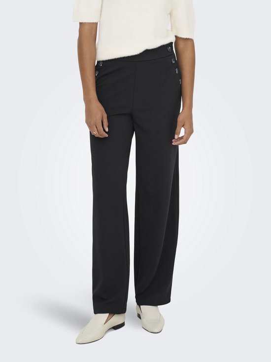 Only Broek Onlrina Life Button Pant Jrs Noos 15355593 Black/horn Buttons Dames Maat - W26 X L32