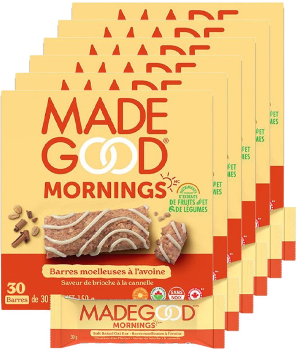 MadeGood | Morning Bars | Cinnamon Bun | 6 stuks | 6 x 150 gram