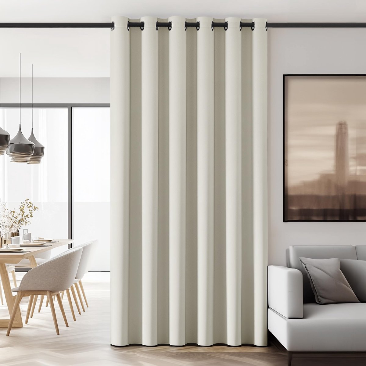 Ibenzoa® Verduisteringsgordijn met Metalen Ogen voor Optimale Lichtblokkering en Geluidsisolatie, 1 Stuk