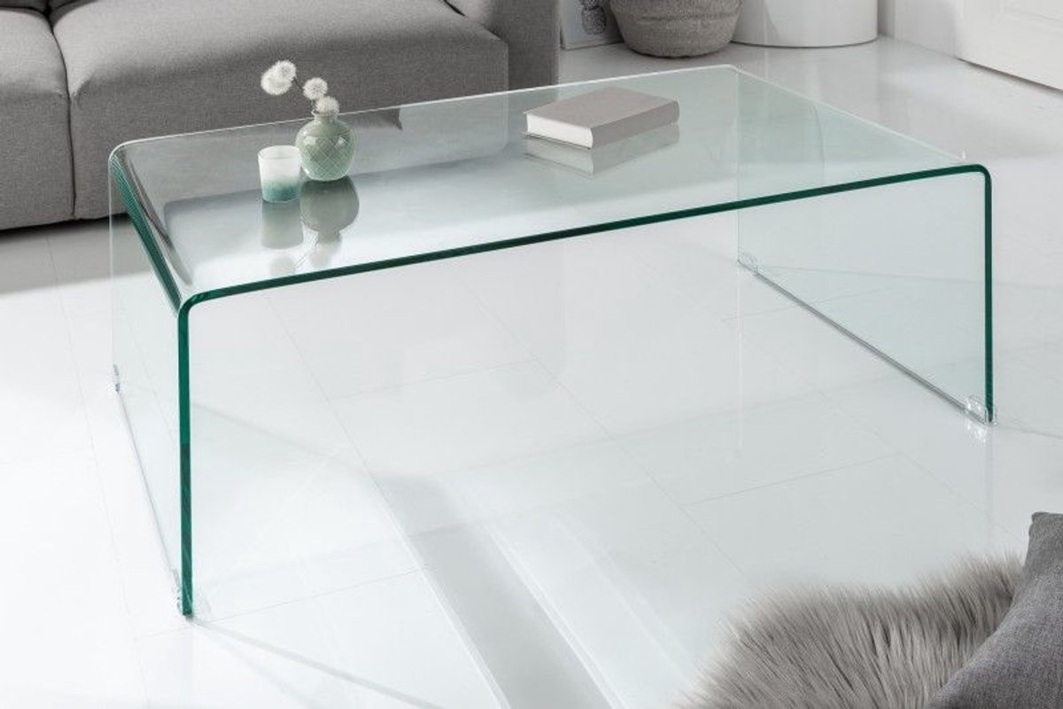 Extravaganter Glas Couchtisch FANTOME 110cm transparent - 22874