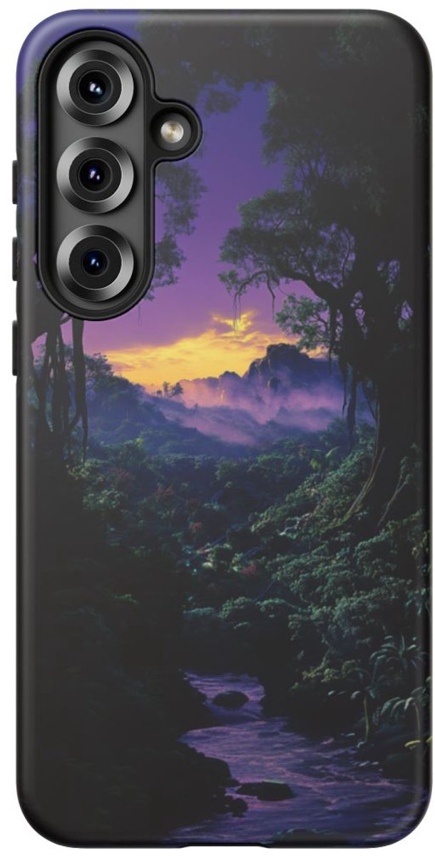 Sprookjesachtige Jungle Zonsondergang – Telefoonhoesje Geschikt voor Galaxy S25 Plus