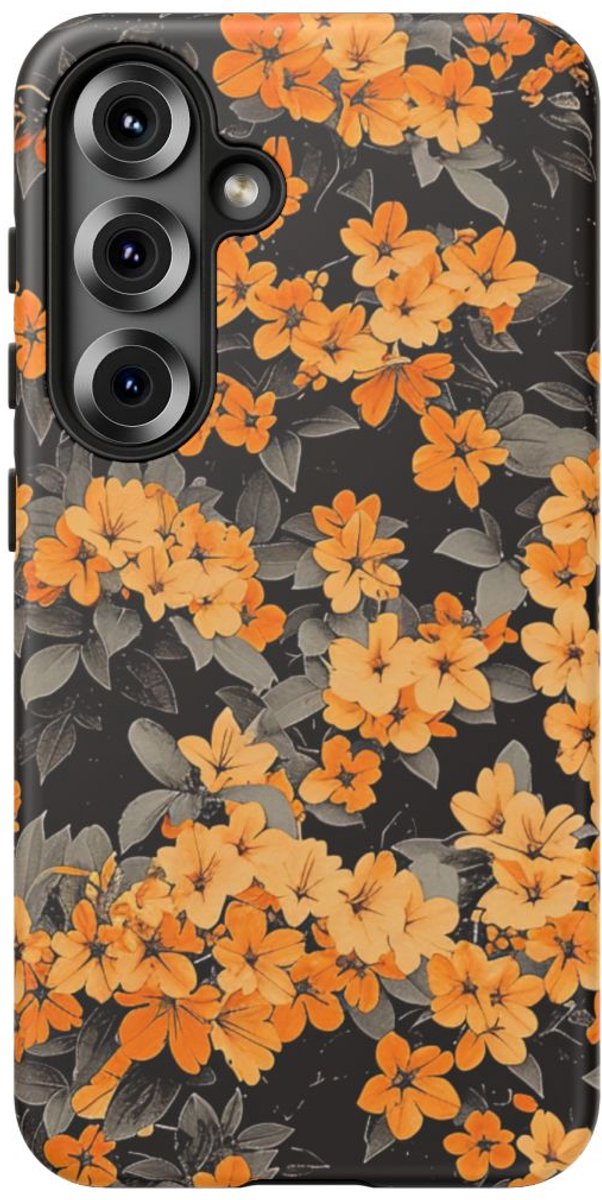 Levendige Oranje Bloemen – Telefoonhoesje Geschikt voor Galaxy S25 Plus