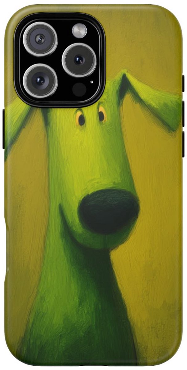 Groene Hond Mat Stevig – Telefoonhoesje Geschikt voor iPhone 16 Pro Max