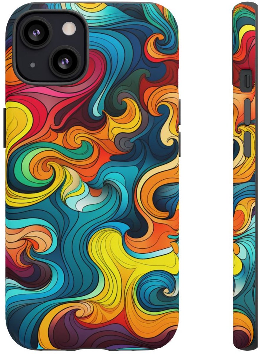 Vrolijke Wervelende Kleuren – Telefoonhoesje Geschikt voor iPhone 13