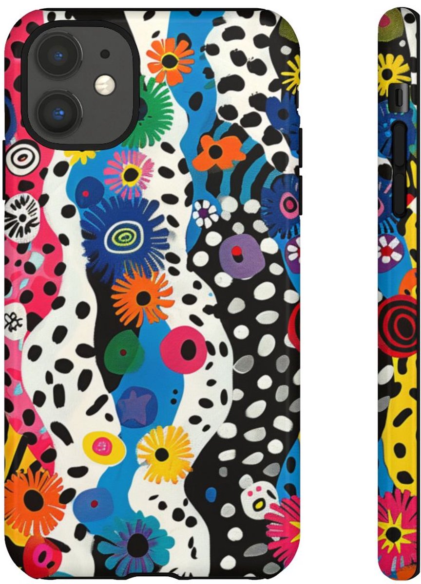 Kleurrijk Abstract Bloemen-Zebra Patroon – Telefoonhoesje Geschikt voor iPhone 11