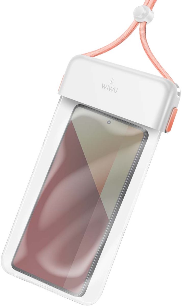 WiWu, Waterdichte Telefoonhoes 4 tot 7 IPX8 om om de nek te dragen, Wit