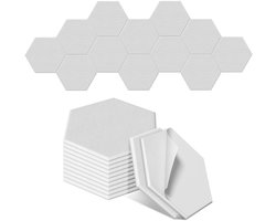 12x Hexagonale Akoestische Panelen – Geluidsabsorptie & Studio Akoestiek – Wit – voor KTV, Studio & Bar